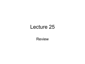 Lecture 25 Review