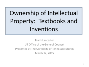 Ownership of Intellectual Property:  Textbooks and Inventions