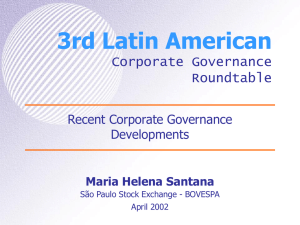 3rd Latin American Corporate Governance Roundtable Recent Corporate Governance