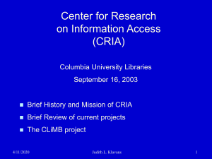 Center for Research on Information Access (CRIA)