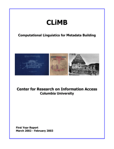 CLiMB Center for Research on Information Access  C