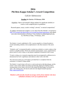 2016 Phi Beta Kappa Scholar’s Award Competition Call for Submissions