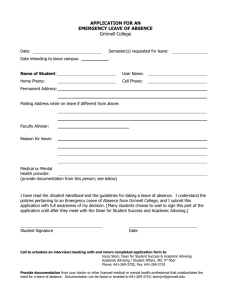 APPLICATION FOR AN EMERGENCY LEAVE OF ABSENCE Grinnell College