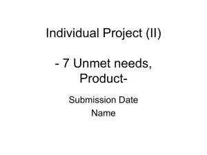Individual Project (II) - 7 Unmet needs, Product- Submission Date
