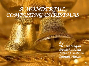 A WONDERFUL COMPUTING CHRISTMAS By: Deidre Regan