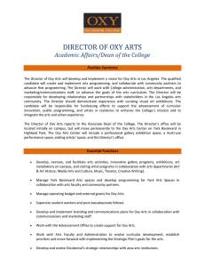 DIRECTOR OF OXY ARTS Academic Affairs/Dean of the College Position Summary