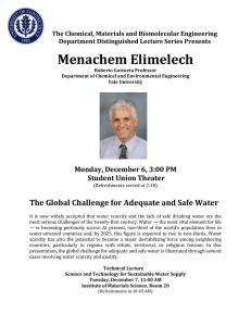 Menachem Elimelech  The Global Challenge for Adequate and Safe Water