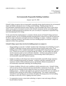 G R I N N E L L  ...  Environmentally Responsible Building Guidelines