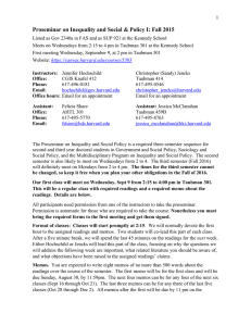 Proseminar on Inequality and Social &amp; Policy I: Fall 2015