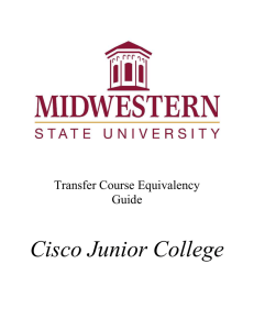 Cisco Junior College Transfer Course Equivalency Guide
