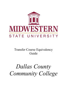 Dallas County Community College Transfer Course Equivalency Guide
