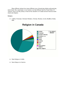 Many different cultures have many different ways of practicing religion... death rituals. But, surprisingly or not Canada is not that...