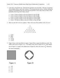 Grade 8 2011 Tennessee Middle/Junior High School Mathematics Competition