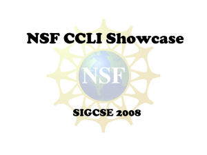 NSF CCLI Showcase SIGCSE 2008
