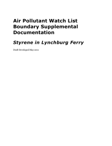 Air Pollutant Watch List Boundary Supplemental Documentation Styrene in Lynchburg Ferry