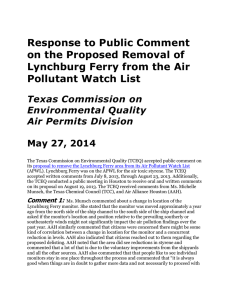 Response to Public Comment on the Proposed Removal of Pollutant Watch List