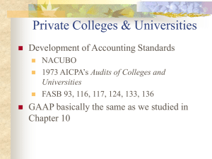 Private Colleges &amp; Universities Development of Accounting Standards Chapter 10