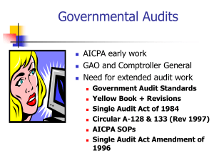 Governmental Audits AICPA early work GAO and Comptroller General