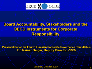 Board Accountability, Stakeholders and the OECD Instruments for Corporate Responsibility ,