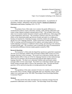 Quantitative Research Summary 1 John Z. Doe September 5, 2005 EDST 750