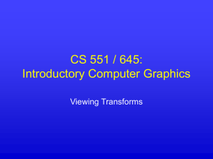 CS 551 / 645: Introductory Computer Graphics Viewing Transforms