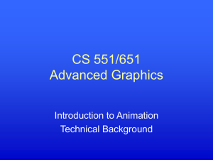CS 551/651 Advanced Graphics Introduction to Animation Technical Background