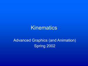 Kinematics Advanced Graphics (and Animation) Spring 2002