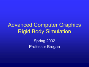 Advanced Computer Graphics Rigid Body Simulation Spring 2002 Professor Brogan