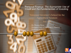 The Appropriate Use of Credit and the Fundamentals of Investing Agricultural Sciences