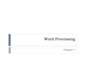 Word Processing Chapter 7
