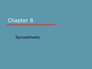 Chapter 8 Spreadsheets