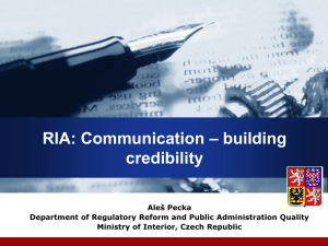 – building RIA: Communication credibility