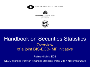 Handbook on Securities Statistics Overview of a joint BIS-ECB-IMF initiative Reimund Mink, ECB