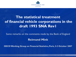 The statistical treatment of financial vehicle corporations in the Reimund Mink