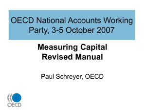 OECD National Accounts Working Party, 3-5 October 2007 Measuring Capital Revised Manual