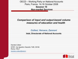 Comparison of input and output-based volume measures of education and health