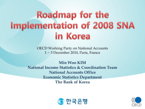 Min Woo KIM National Income Statistics &amp; Coordination Team National Accounts Office