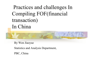 Practices and challenges In Compiling FOF(financial transaction) In China