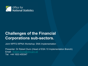Challenges of the Financial Corporations sub-sectors.
