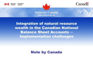 Integration of natural resource wealth in the Canadian National Implementation challenges