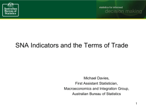 SNA Indicators and the Terms of Trade