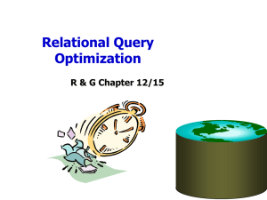 Relational Query Optimization R &amp; G Chapter 12/15