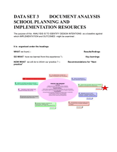 DATA SET 3 DOCUMENT ANALYSIS SCHOOL PLANNING AND IMPLEMENTATION RESOURCES