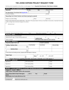 THE JOHNS HOPKINS PROJECT REQUEST FORM