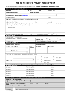 THE JOHNS HOPKINS PROJECT REQUEST FORM