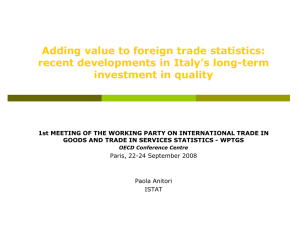 Adding value to foreign trade statistics: recent developments in Italy’s long-term