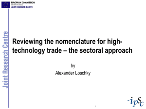Reviewing the nomenclature for high- technology trade – the sectoral approach by