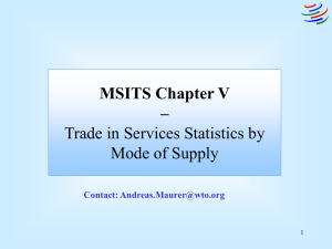 MSITS Chapter V – Trade in Services Statistics by Mode of Supply
