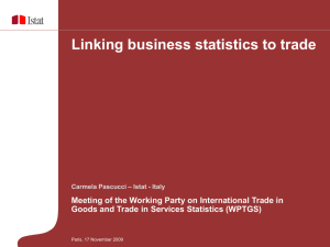 Linking business statistics to trade – Istat - Italy