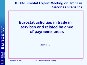 Eurostat activities in trade in services and related balance of payments areas